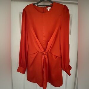 TCEC Bright Orange Tie-Front Romper | Size M